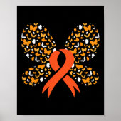 Ribbon Butterfly Leukemie Awareness Survivor Gift Poster (Voorkant)
