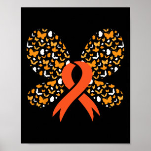Ribbon Butterfly Leukemie Awareness Survivor Gift Poster