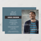 Ribbon Cross Afstuderen Uitnodiging (Voorkant / Achterkant)