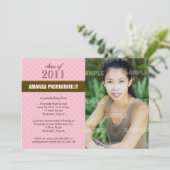 Ribbon Cross Afstuderen Uitnodiging (Staand voorkant)