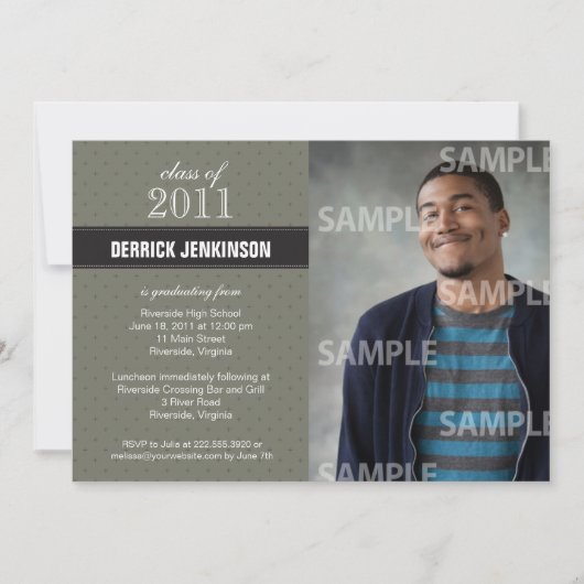 Ribbon Cross Afstuderen Uitnodiging (Voorkant)