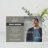 Ribbon Cross Afstuderen Uitnodiging (Staand voorkant)