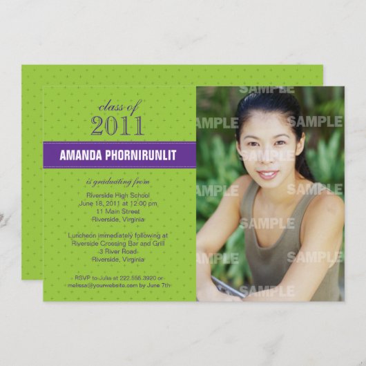 Ribbon Cross Afstuderen Uitnodiging (Voorkant / Achterkant)