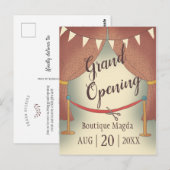 Ribbon cut Grand Opening Invitation briefkaart (Voorkant / Achterkant)