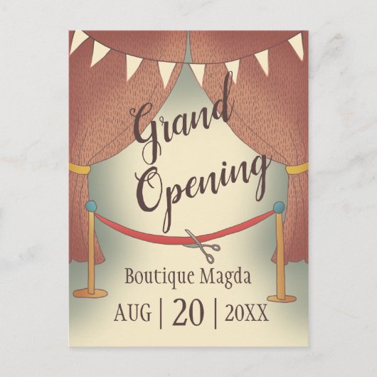 Ribbon cut Grand Opening Invitation briefkaart (Voorkant)