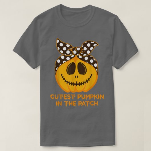 Ribbon Cutest Pumpkin In The Patch Costume Spooky T-shirt (Design voorkant)