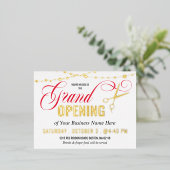 Ribbon Cutting Grand Opening Gold Folie Uitnodiging Briefkaart (Staand Voorkant)