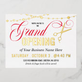 Ribbon Cutting Grand Opening Gold Folie Uitnodiging Briefkaart (Voorkant)