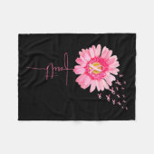 Ribbon Daisy Faith - Breast Cancer Awareness Month Fleece Deken (Voorkant (Horizontaal))