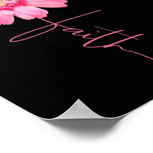 Ribbon Daisy Faith - Breast Cancer Awareness Month Poster (Hoek)