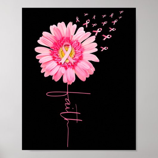 Ribbon Daisy Faith - Breast Cancer Awareness Month Poster (Voorkant)