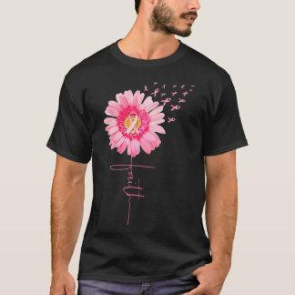 Ribbon Daisy Faith - Breast Cancer Awareness Month T-shirt