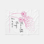 Ribbon Dandelion Faith Hope Love Borstkanker Fleece Deken (Voorkant (Horizontaal))