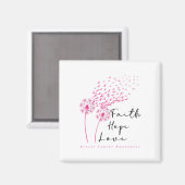 Ribbon Dandelion Faith Hope Love Borstkanker Magneet (Voorkant / Achterkant)