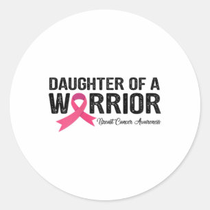 Ribbon dochter van een krijger borstkanker Awarene Ronde Sticker