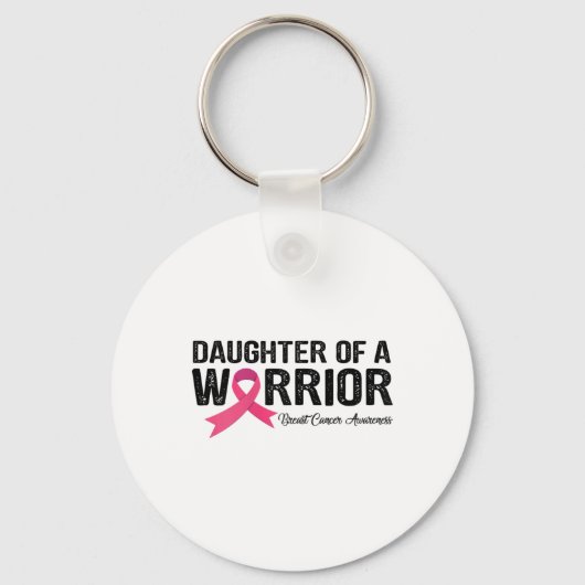 Ribbon dochter van een krijger borstkanker Awarene Sleutelhanger (Voorkant)