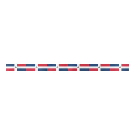 Ribbon (Dominicaanse vlag) Satijnen Lint (Voorkant)