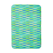 Ribbon-druk halverwege de eeuw - turkooizen en lim badmat (Voorkant Verticaal)