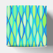 Ribbon-druk halverwege de eeuw - turkooizen en lim bedankdoosjes (Bovenkant)