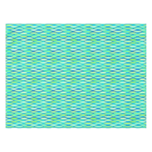 Ribbon-druk halverwege de eeuw - turkooizen en lim tafelkleed (Voorkant (Horizontaal))
