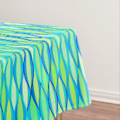 Ribbon-druk halverwege de eeuw - turkooizen en lim tafelkleed (Voorbeeld)