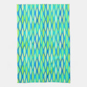 Ribbon-druk halverwege de eeuw - turkooizen en lim theedoek (Verticaal)