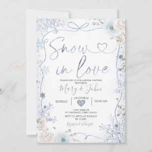 Ribbon en boog wintersneeuw in liefde Vrijgezellen Kaart