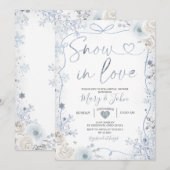 Ribbon en boog wintersneeuw in liefde Vrijgezellen Kaart (Voorkant / Achterkant)