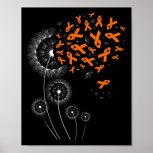 Ribbon en paardenbloem leukemie bewustzijn maand o poster