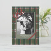 Ribbon en Plaid Vakantie Kaart (Staand voorkant)