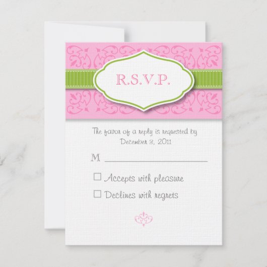 Ribbon en Seal Wedding Response Kaart (Voorkant)