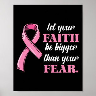 Ribbon Faith Borstkanker Bewustzijn Angst Krijger Poster
