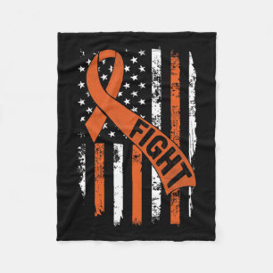 Ribbon Fight Amerikaanse vlag leukemie bewustzijn  Fleece Deken