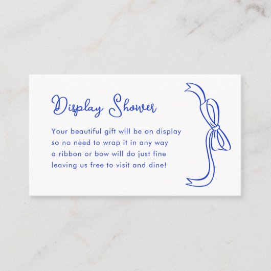 Ribbon French Blue Display Shower Insert Informatiekaartje (Voorkant)