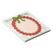 Ribbon & Frills Holiday Message Personalized Notitieblok (Schuin)