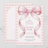 Ribbon Girl Doop Pink Bow Pearl Ketting Kaart (Voorkant / Achterkant)