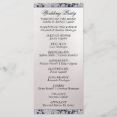 Ribbon & Glitter op Pearl - Blauwe bruiloft Programmakaart (Achterkant)