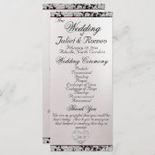 Ribbon & Glitter op Pearl - Bourgondische bruiloft Programmakaart (Voorkant / Achterkant)