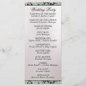 Ribbon & Glitter op Pearl - Emerald Wedding Programmakaart (Achterkant)