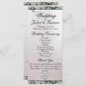 Ribbon & Glitter op Pearl - Emerald Wedding Programmakaart (Voorkant / Achterkant)