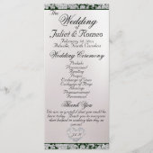 Ribbon & Glitter op Pearl - Emerald Wedding Programmakaart (Voorkant)