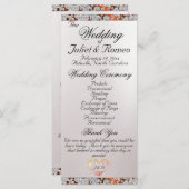 Ribbon & Glitter op Pearl - Koperen Trouwprogramma Programmakaart (Voorkant / Achterkant)