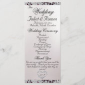 Ribbon & Glitter op Pearl - Paarse bruiloft Programmakaart (Voorkant)