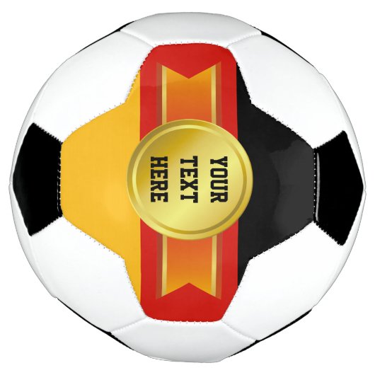 RIBBON Gold III + uw achterzijde. en tekst Voetbal (Gedraaid)