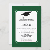 Ribbon Green School Colors Foto Afstuderen Kaart (Achterkant)