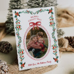 Ribbon Greenery Foto Kerst Kaart<br><div class="desc">Foto Christmas Kaart - Klaar om door u te worden gepersonaliseerd!</div>