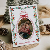 Ribbon Greenery Foto Kerst Kaart