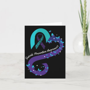 Ribbon Heart Butterfly Suicide Awareness Mental Kaart