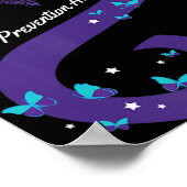 Ribbon Heart Butterfly Suicide Awareness Mental Poster (Hoek)