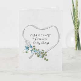Ribbon Heart with Ivy Bouquet Card Kaart